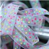 Order  Organza Swiss Dot Ribbon - White/Pink Mint Yellow